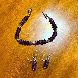 Purple Bracelet & Earring Set